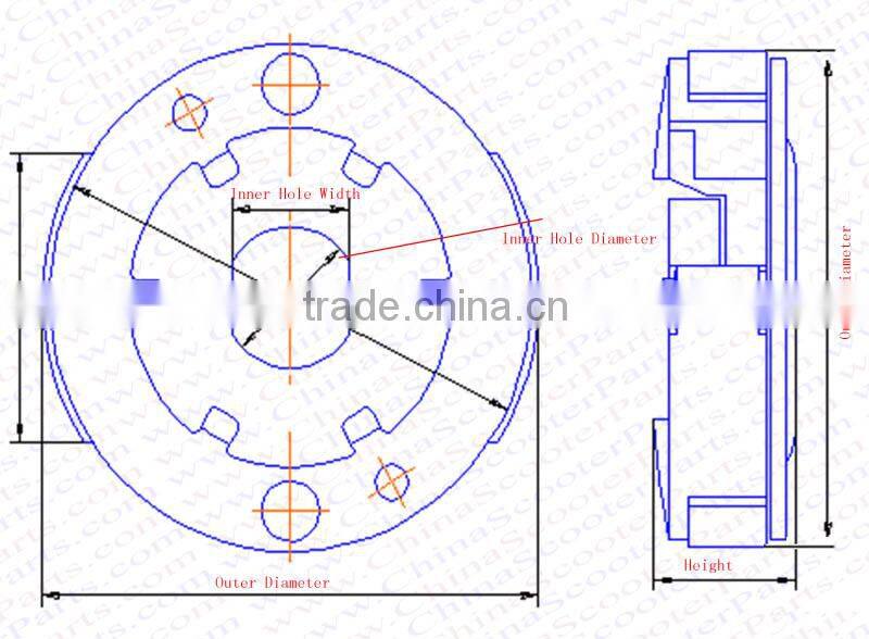 161MM CVT Clutch shoe 400CC Linhai YP VOG Dune Kinroad Sooter Moped Go Kart Buggy Parts