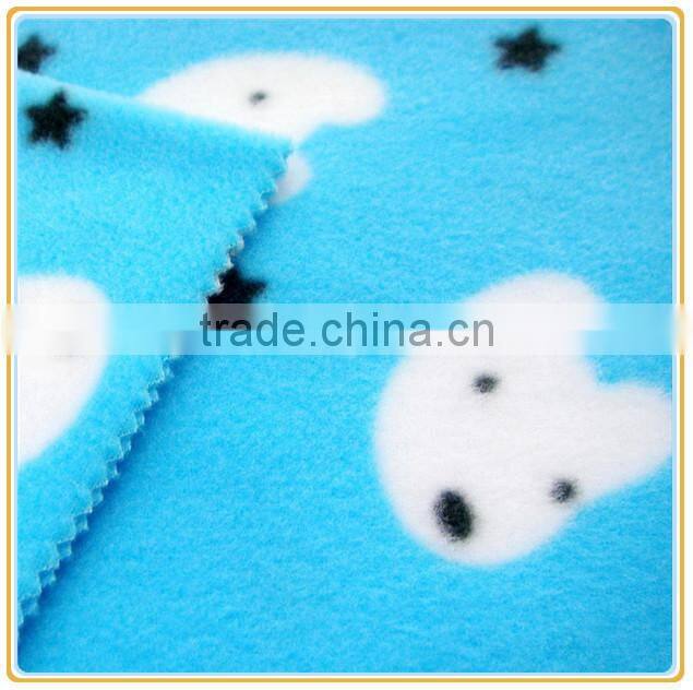 Various Cartoon Designs Printed Polyester Polar Fleece Fabric