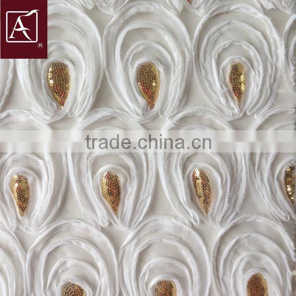 Ribbon & Sequin embroidery fabric