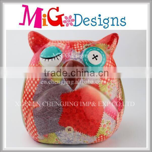 Dealers Coins Owl Shapes Ceramic Money Saving Box