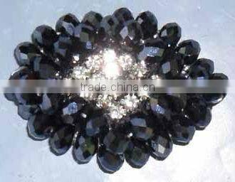 black sequin acrylic shoes flower