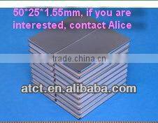 Sintered rare earth 50x25x1.55mm N35 ndfeb magnet