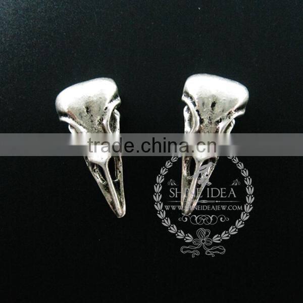 32*15mm vintage antique silver metal heavy duck head skull pendant charm 1830066