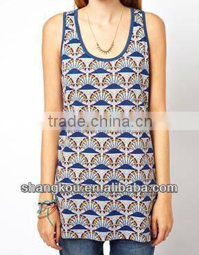 wholesale Fashion Design Summer Tank tops Women Long Line t shirt shkz55