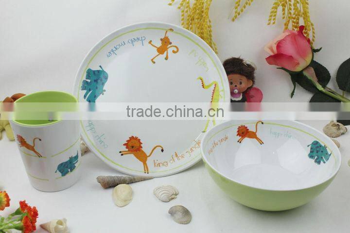 kids melamine printed dinner set