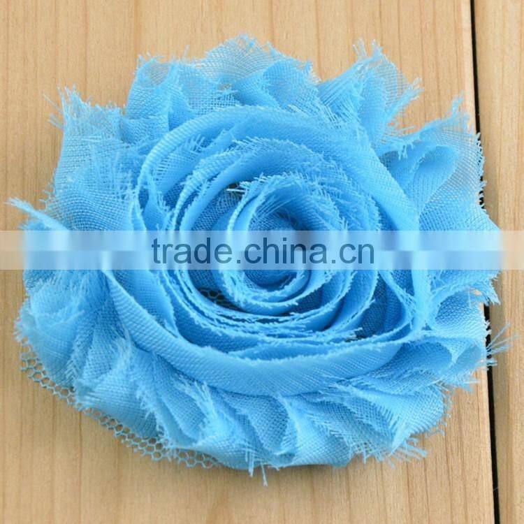 Wholesale solid shabby chiffon flower frayed shabby chic flowers shabby rose trim lovely rosette chiffon shabby