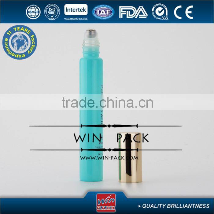 5ml 7ml 8ml 10ml blue roll-on bottle with shiny Aluminum cap