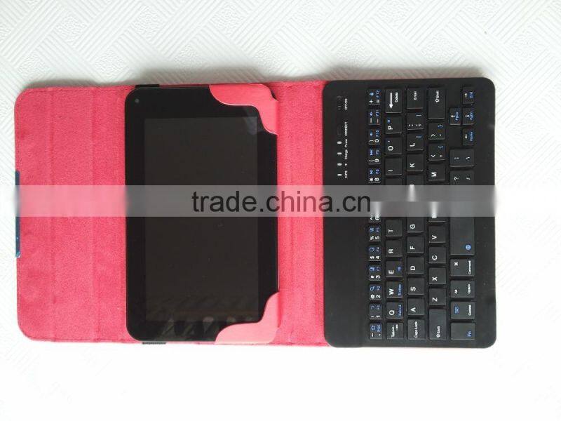 Hot sale Red buletooth keyboard case, stand flip cover tablet leather case
