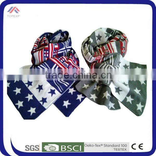 Girls Knitted Scarf Printed Short Scarf