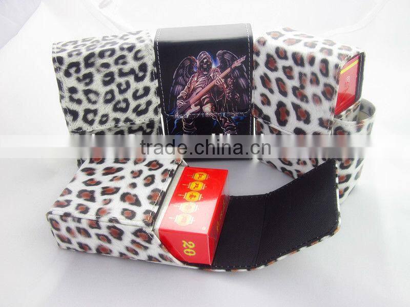 leopard print pu leather cigarette case cigarette holder leather pouch for cigarette pack