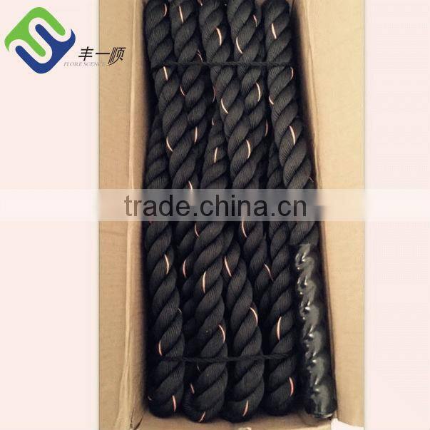 Florescence battle rope, both ends with black heat shrink caps