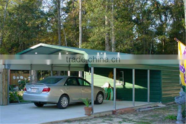 steel frame steel carport with storage room building