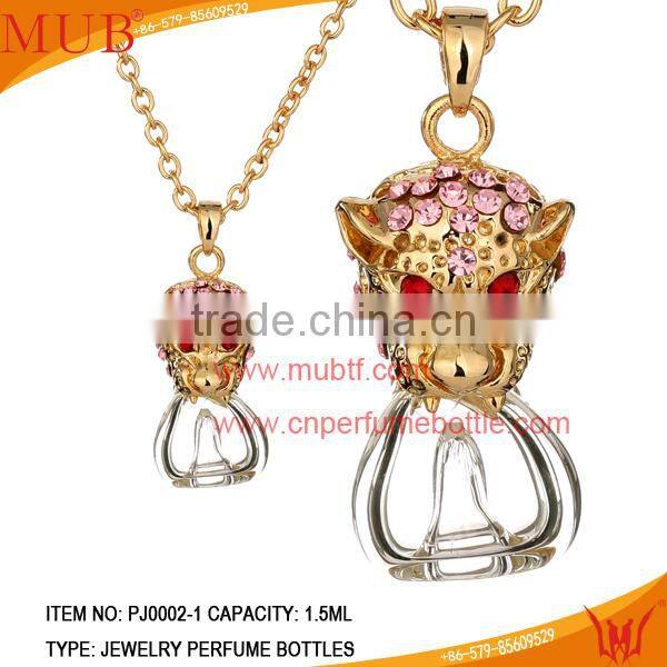 Leopard shaped Perfume bottle jewelry Necklace for women wholesale