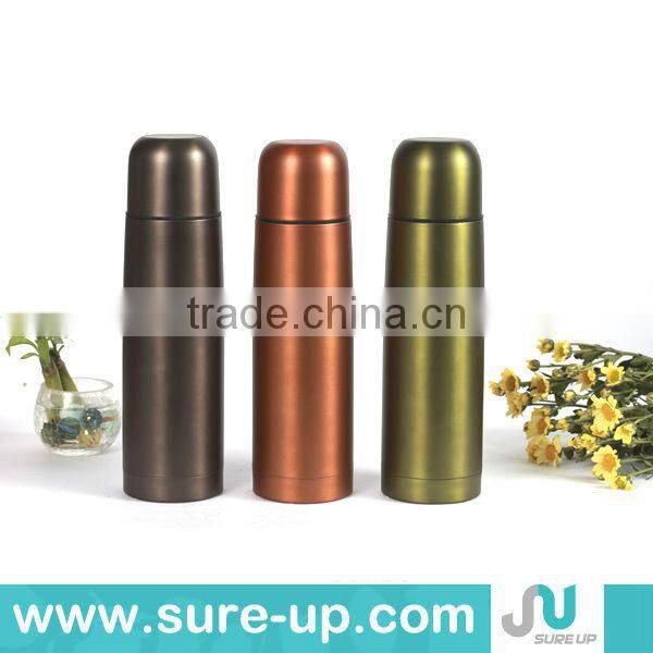 Double cups unbreakable stainless steel vacuum flask juice bottle (FSUR)