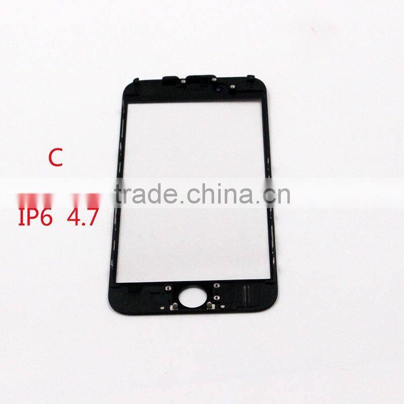 shenzhen mobile phone parts for iphone6 front glass cold press glue frame with oca assembly replacements glass