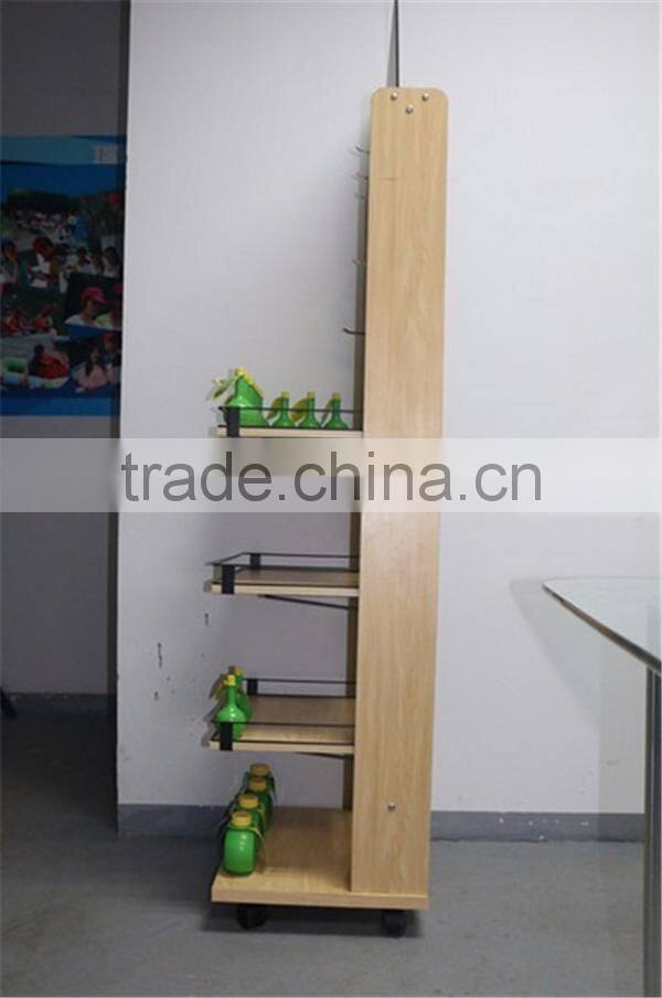 High Quality Spinning Wood Display Rack For Juice