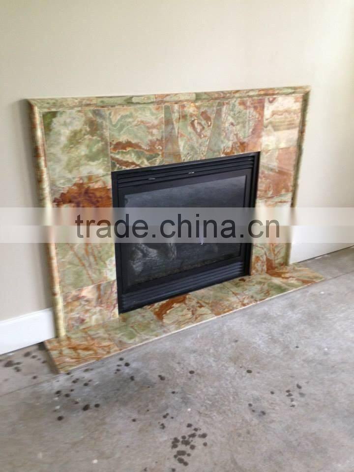 MULTI GREEN ONYX FIREPLACES