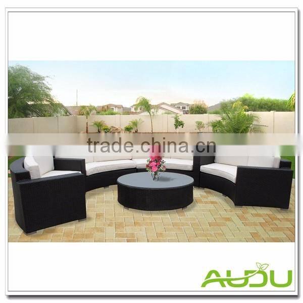 Audu Commercial Resin Oval Wicker Outdoor Lounge Furniture