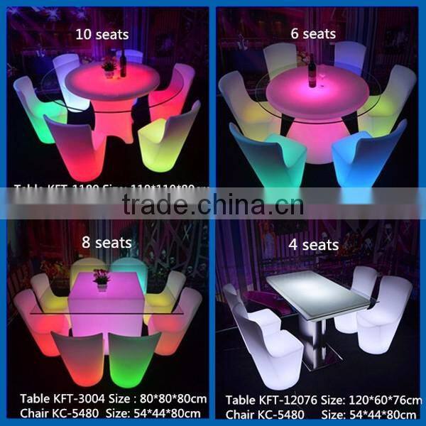 Nightclub bar table led cocktail table illumined rechargeable led poseur table KFT-5011