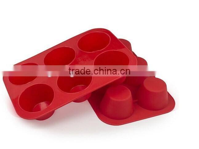 6 Cavity Silicone Jumbo Muffin Baking Pan