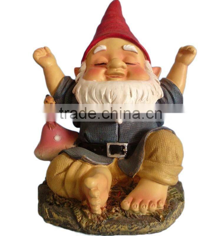 Popular cute mini wholesale funny garden slouching gnome with bird