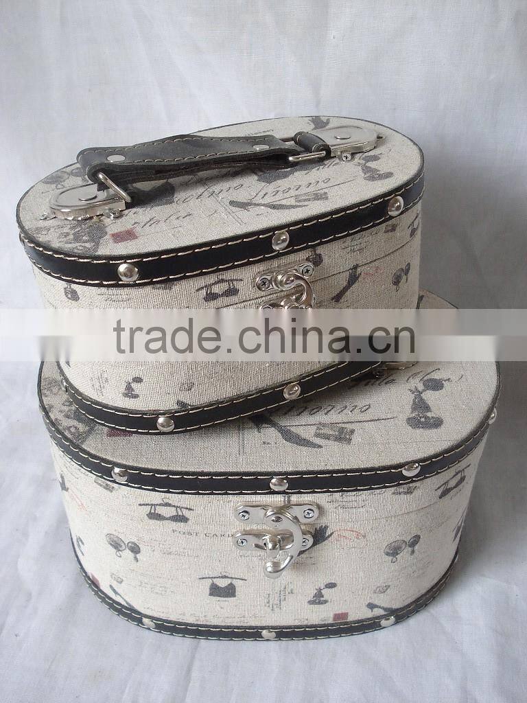 washed white wooden trunk with corner metal decor