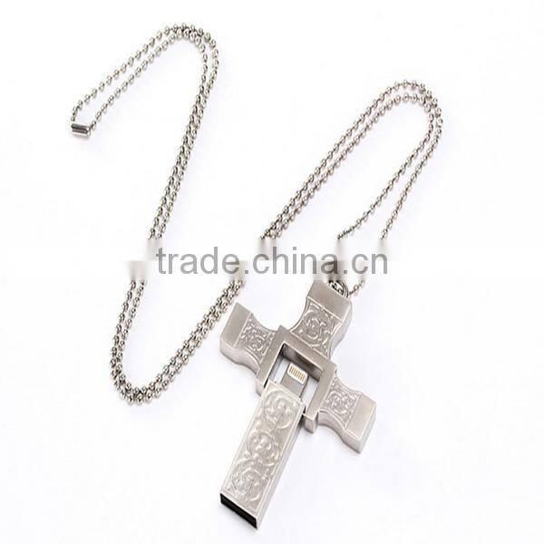 Newest Metal Cross design OTG USB usb flash drive for iPhone otg pen drive for iOS