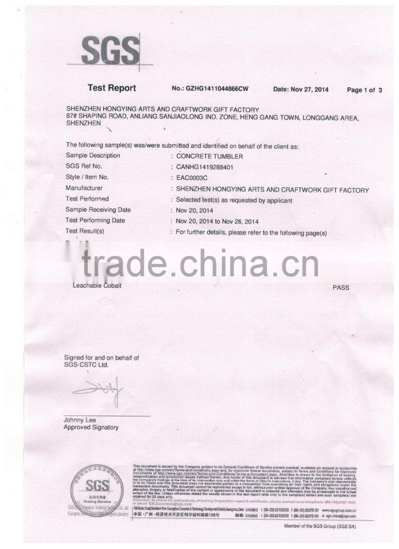 Wholesale Cheap Natural Concrete Cement Tall Decoration Crystal Glass Flower Vase