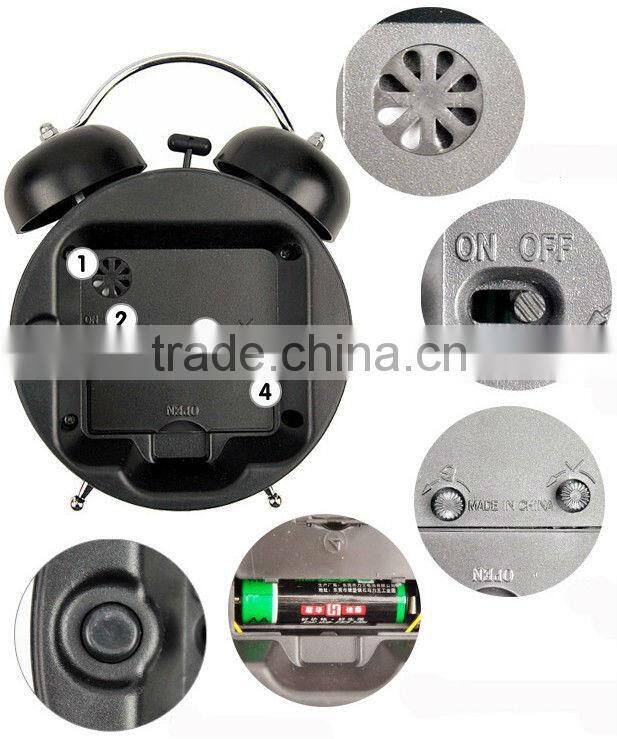 small lazy Twin Bell Alarm Clock -Black non-mainstream