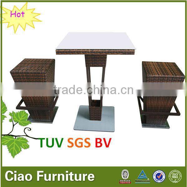 water-resistant wicker bar set home entertainment wine table set aluminum table and chair