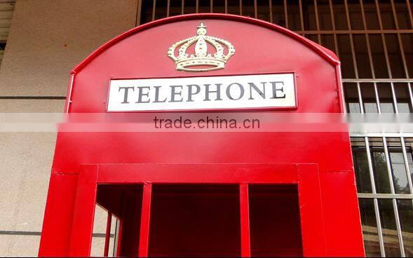 Botou Hengsheng 2015 powder coated red steel metal antique London telephone booth