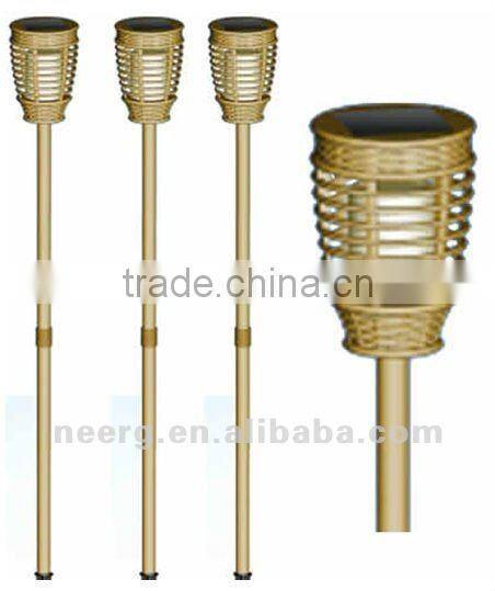 KEY WEST Flickering Solar Bamboo Torch Light