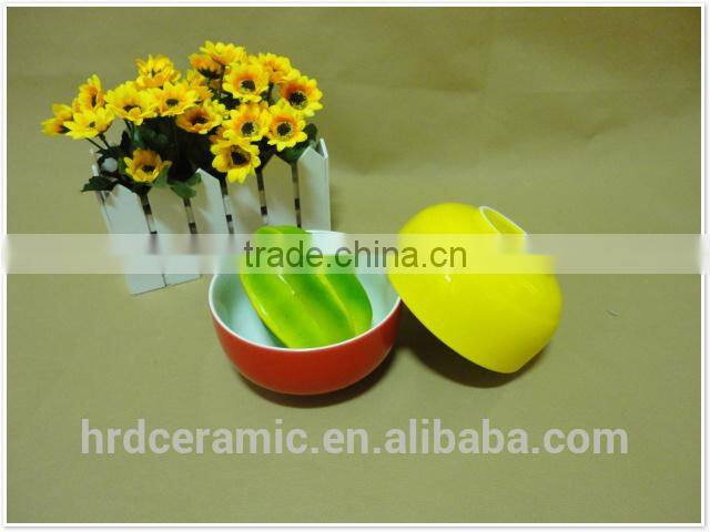 New Product colorful porcelain salad bowl