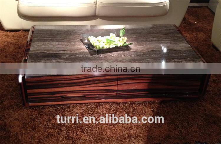 Unique Design Iran luxury marble wooden coffee table