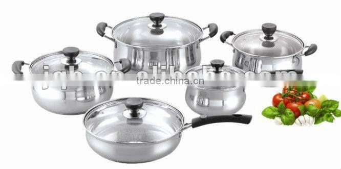 10pieces cookware set with glass lid and fashionable design