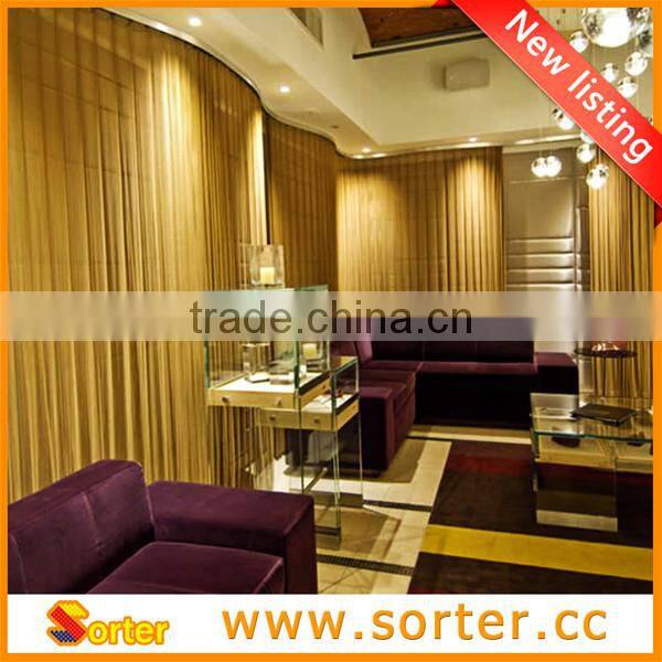 Sorter's wall covering curtain hanging woven wire mesh