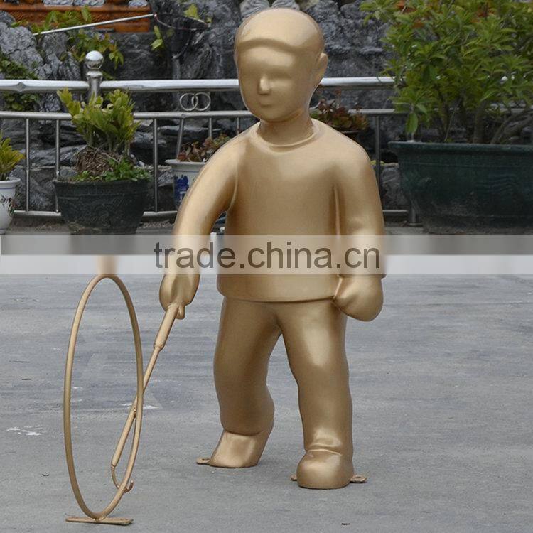 Fiberglass children play sculpture statue
