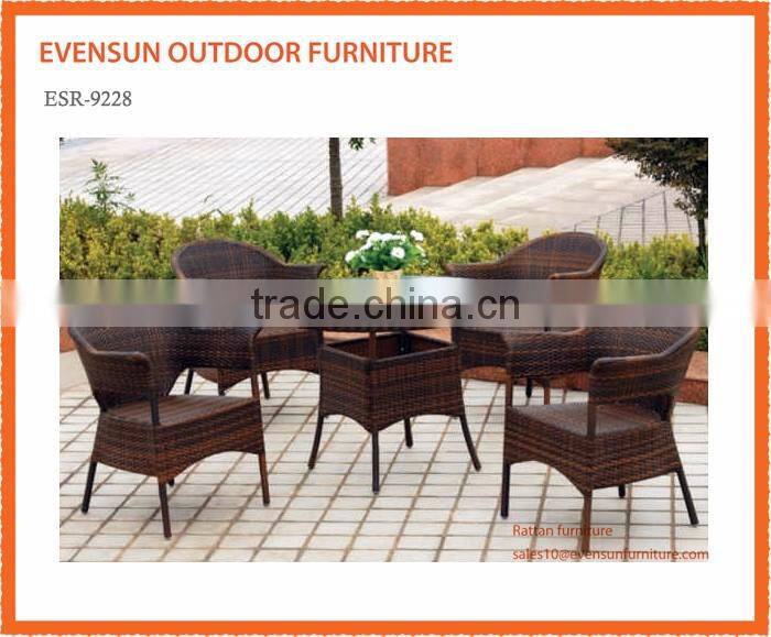 Cambridge 6 Seater Round Rattan Weave Dining Set Champagne