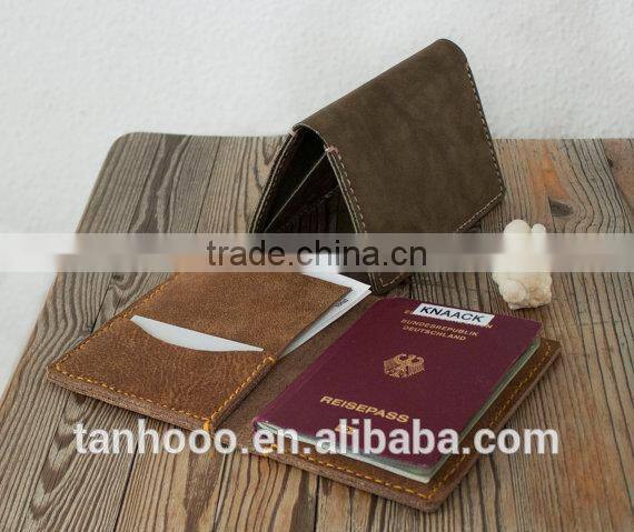 Unique Leather Passport Holder with card slot place card holder OEM the best design