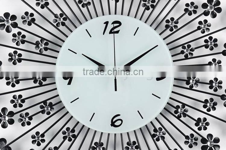 Wholesale decoration large wall clock flower design factory