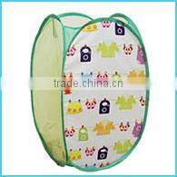 Foldable Collapsible Blue Cartoon Dirty Clothes Laundry Hamper Basket With Lid