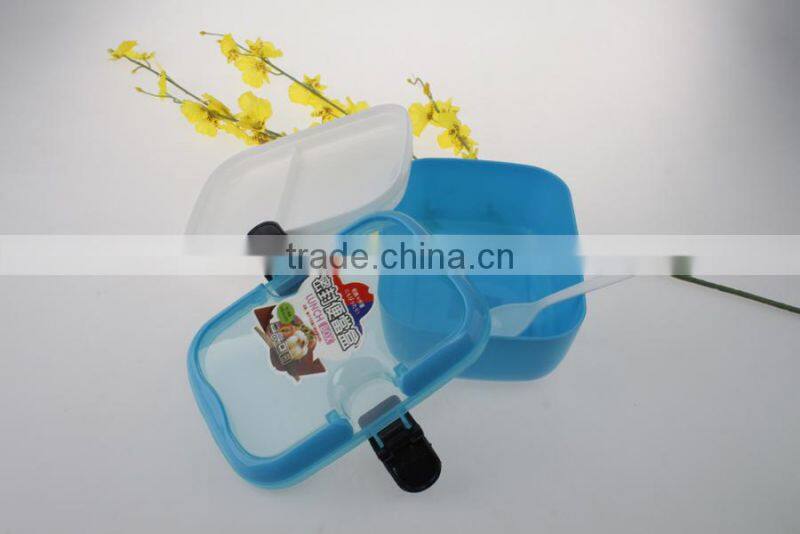 Rectangle Plastic Lunch Box With Double Layers