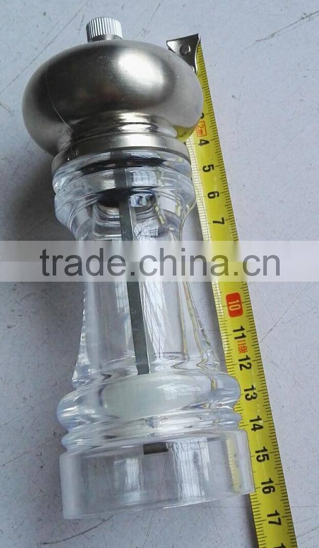 SE-137S-2 acrylic pepper mill with stainless steel head