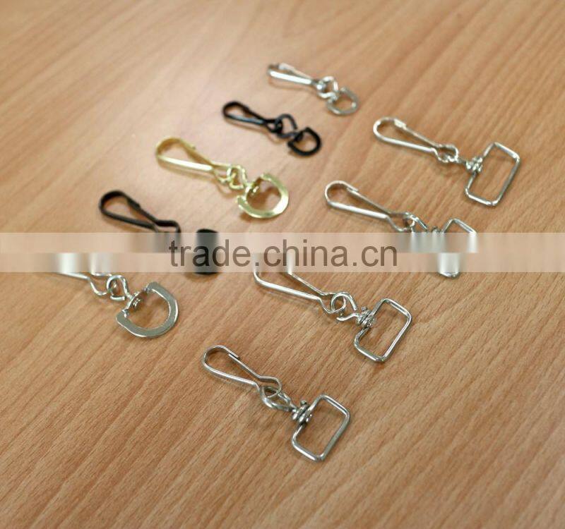 Lanyard hook, Stamping steel Swivel Hook W/Round Eye & Ring, metal hooks Nickel plate, Brass plate, black color, customed color