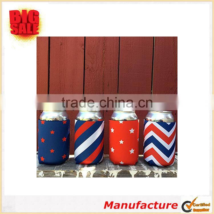 Promotional Collapsible Can Sleeves Extra Thick Neoprene with Stitched Fabric Edges beer can sleeve