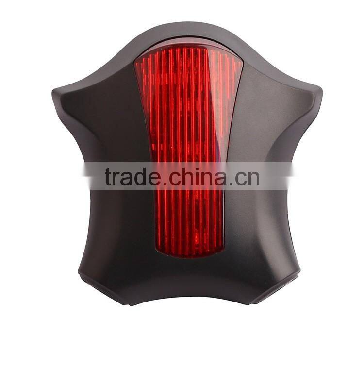 2016 new decorative Cycling Bicycle Bike Rear Tail Safety Warning Light 5 LED+ 2 Laser Flashing Lamp