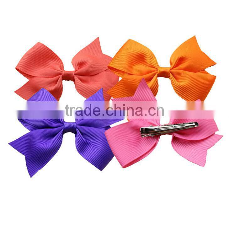 Hot sale beautiful Grosgrain Ribbon kids hair clips bows kids hair clips