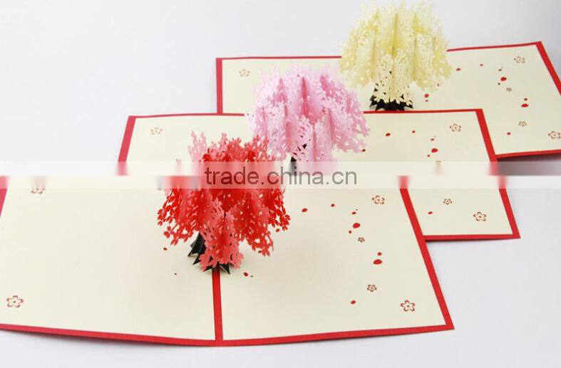 Flower Cherry 3D Pop Up Greeting Card 3D Birthday Greeting Card Creative Handmade Birthday Cards