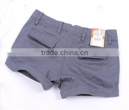 Ladies' 100% cotton twill washed hot casual short