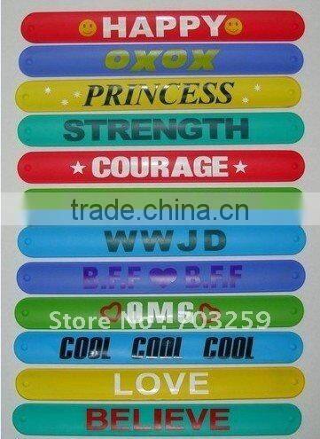 China factory customized design personalized high quality sillicone slap wristband